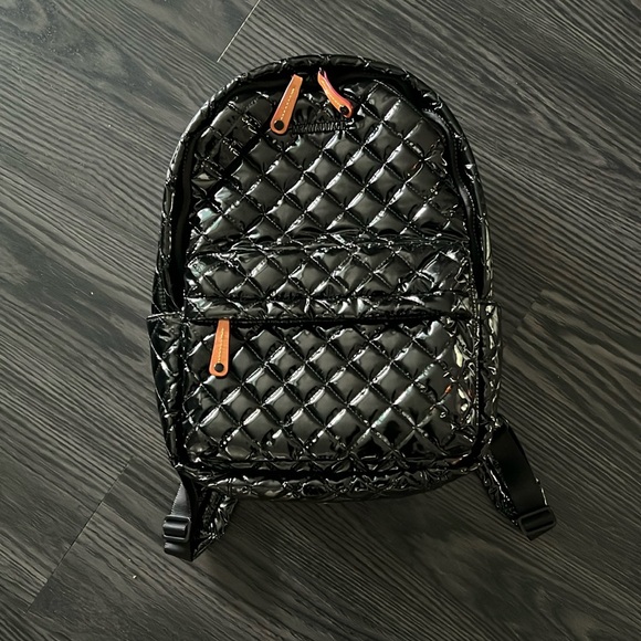 MZ Wallace Handbags - MZ Wallace Black Quilted Patent Mini Backpack
